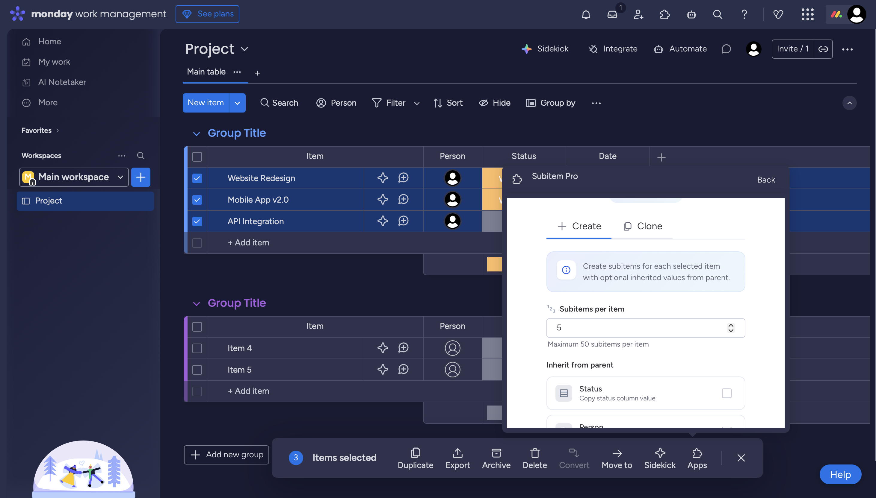 SubItems Pro Preview